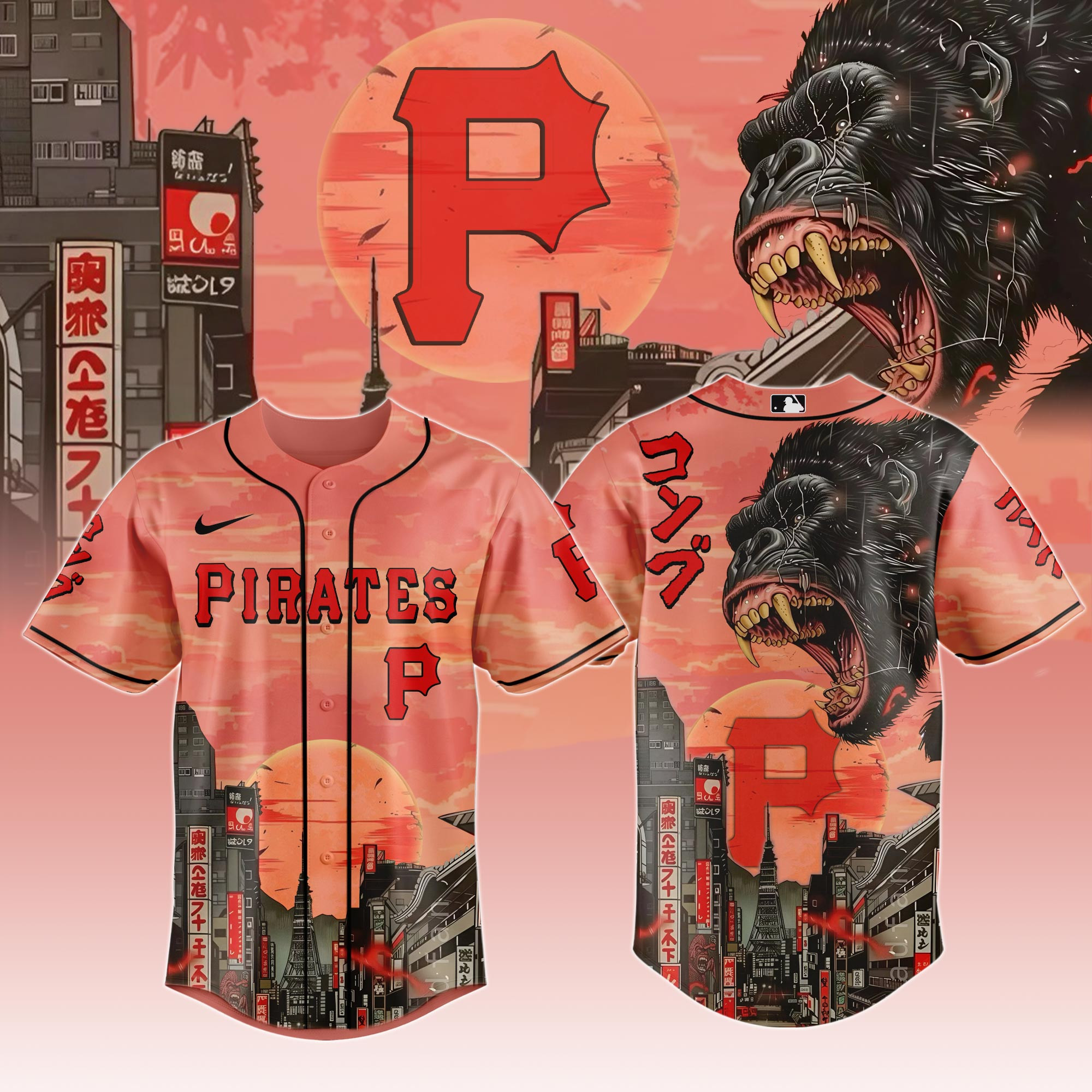 Pittsburgh Pirates Mlb X Japanese Heritage Kong Baseball Jersey For Fans-1