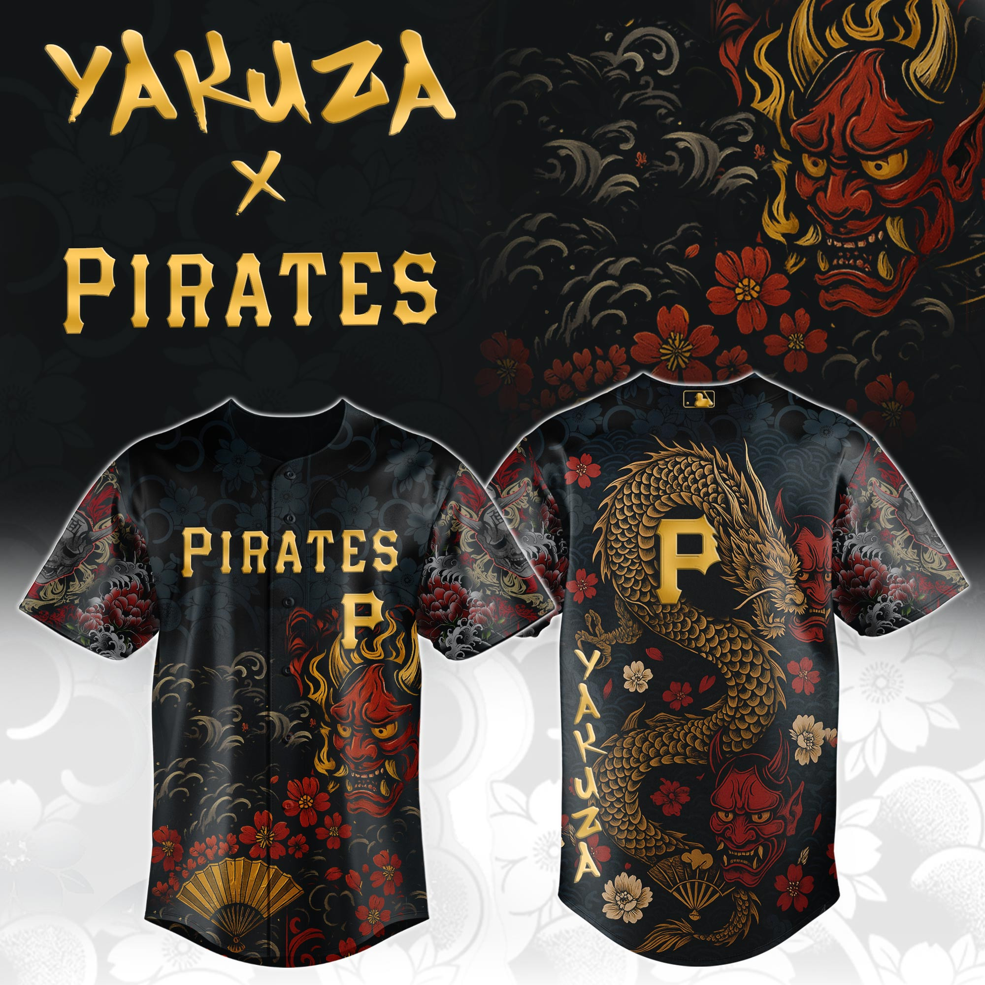 Pittsburgh Pirates Mlb X Yakuza Dragon Oni Baseball Jersey For Fans-1