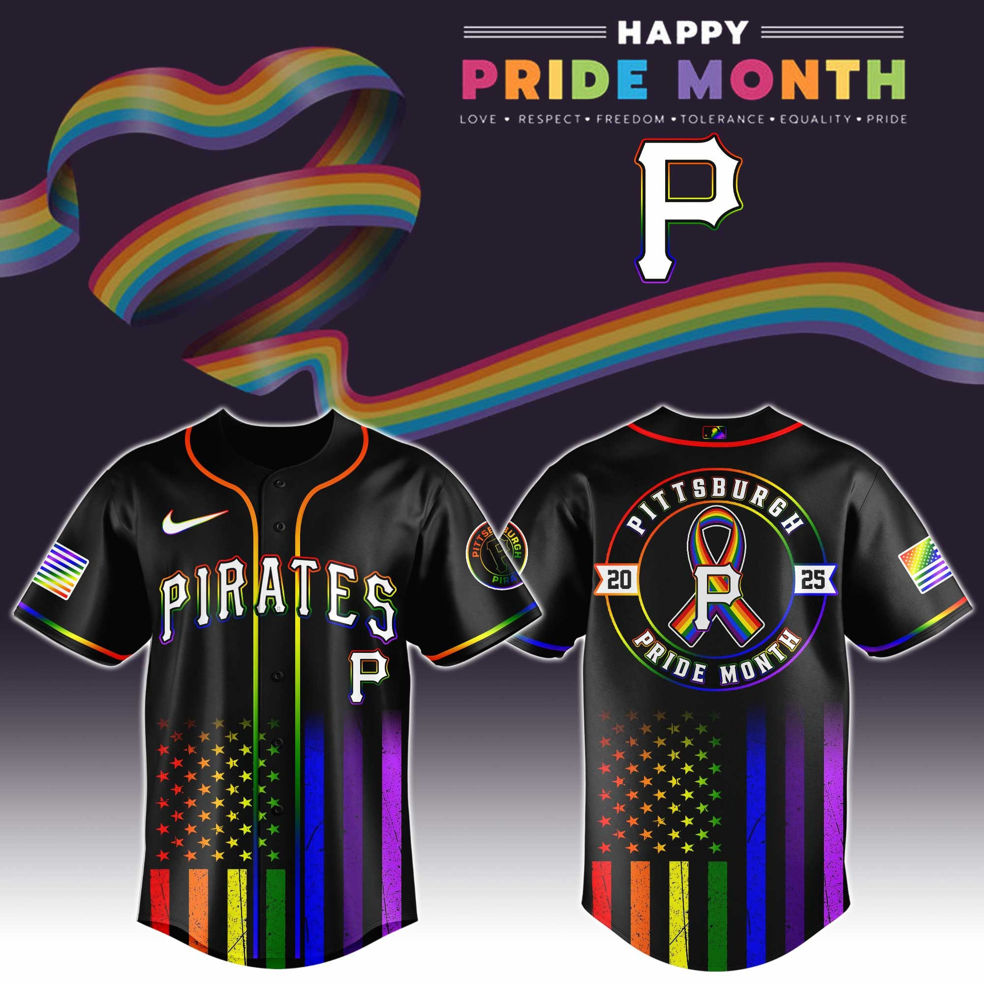Pittsburgh Pirates Special Pride Month Jersey Presents For Baseball Fans-1
