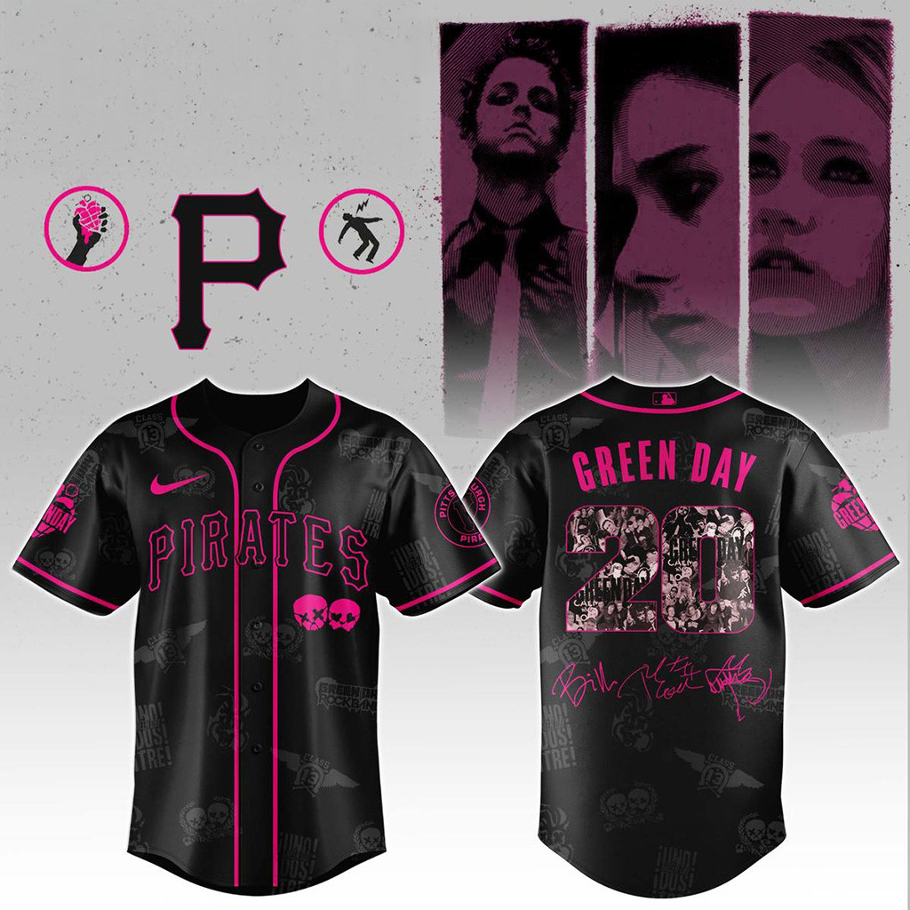 Pittsburgh Pirates X Green Day 20 Years Of American Idiot 2025 Jersey-1
