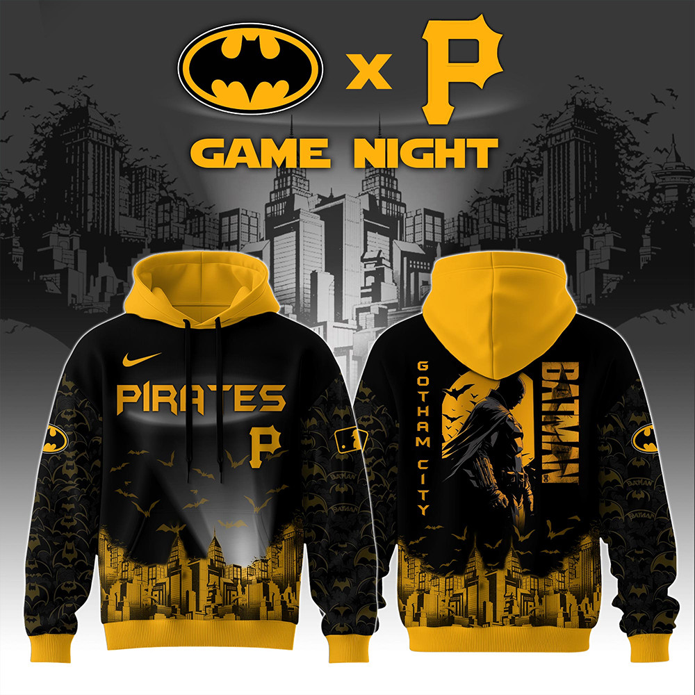 Pittsburgh Pirates x DC Batman Game Night Hoodie Best Gifts For Baseball Fans-1 Pittsburgh Pirates x DC Batman Game Night Hoodie Best Gifts For Baseball Fans-1