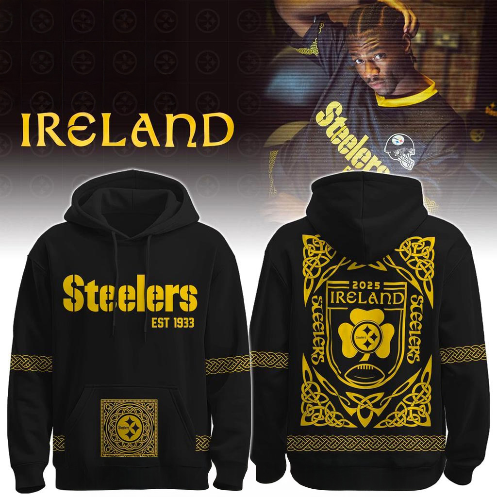 Pittsburgh Steelers 2025 Ireland Heritage Hoodie Pittsburgh Steelers Merch Gift For Brother-1