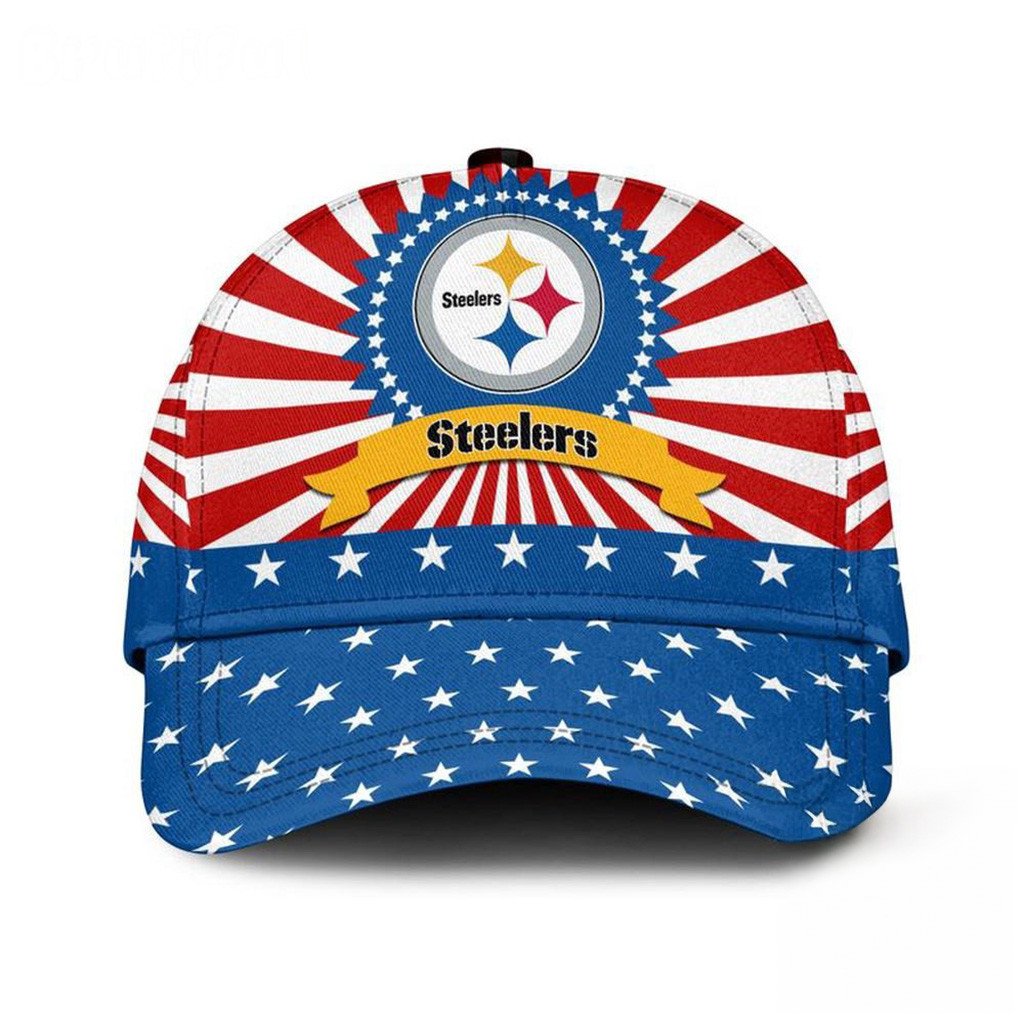 Pittsburgh Steelers American Flag Pattern Independence Day Hat Pittsburgh Steelers Merch Gifts-1