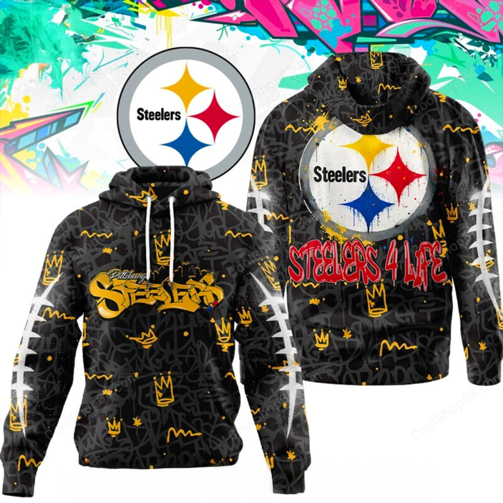 Pittsburgh Steelers Graffiti For Life Hoodie Steelers Merch Xmas Presents For Him-1