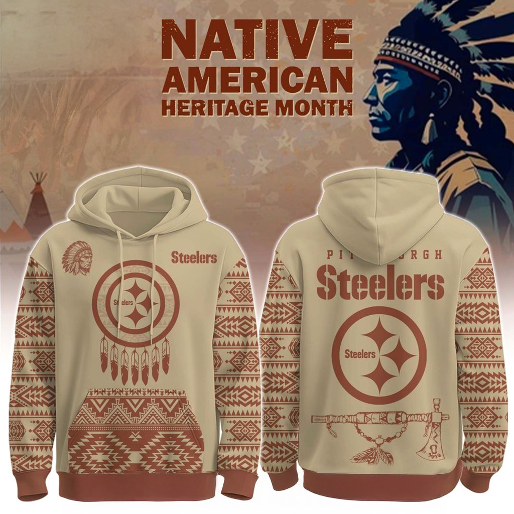Pittsburgh Steelers Native American Heritage Month Hoodie Steelers Merch Gifts For Fans-1