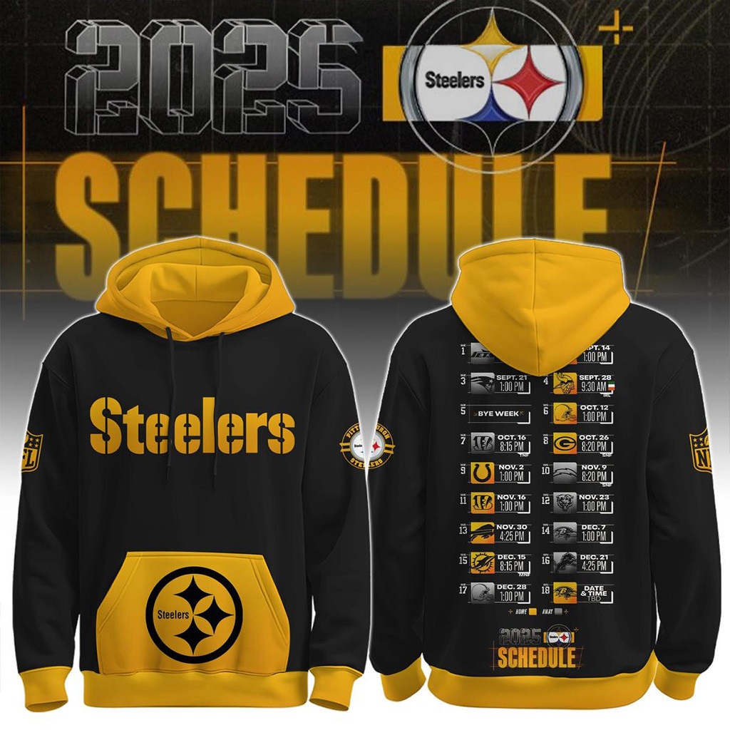 Pittsburgh Steelers Schedule Release 2025 Hoodie Pittsburgh Steelers Merch Fans Gifts-1