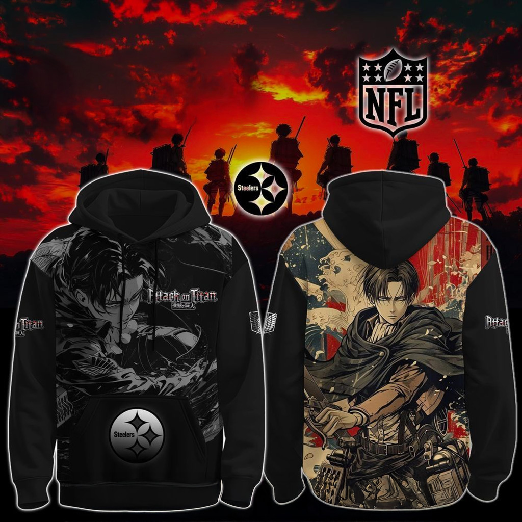 Pittsburgh Steelers X Attack On Titan Hoodie 2025 Pittsburgh Steelers Merch Gift For Fans-1