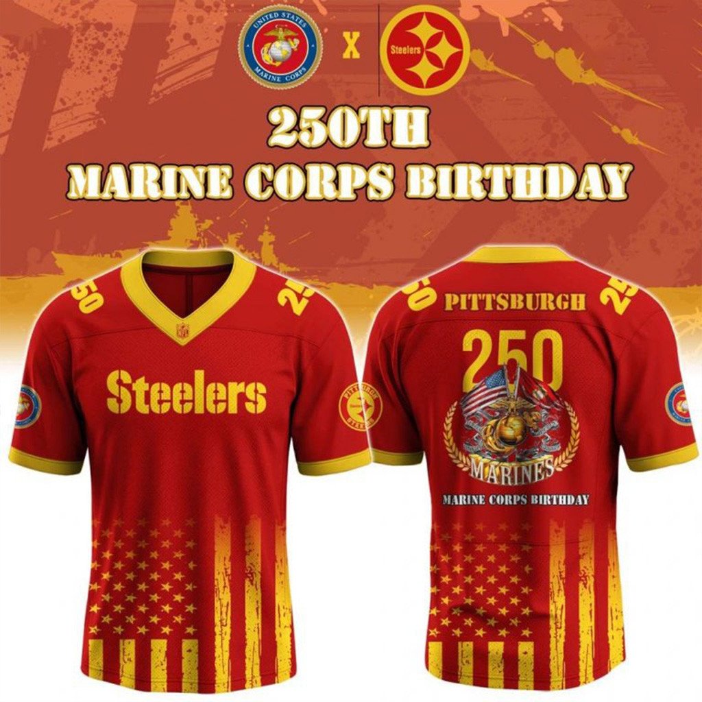 Pittsburgh Steelers X US Marine Corps 250th Anniversary Football Jersey Pittsburgh Steelers Merch-1