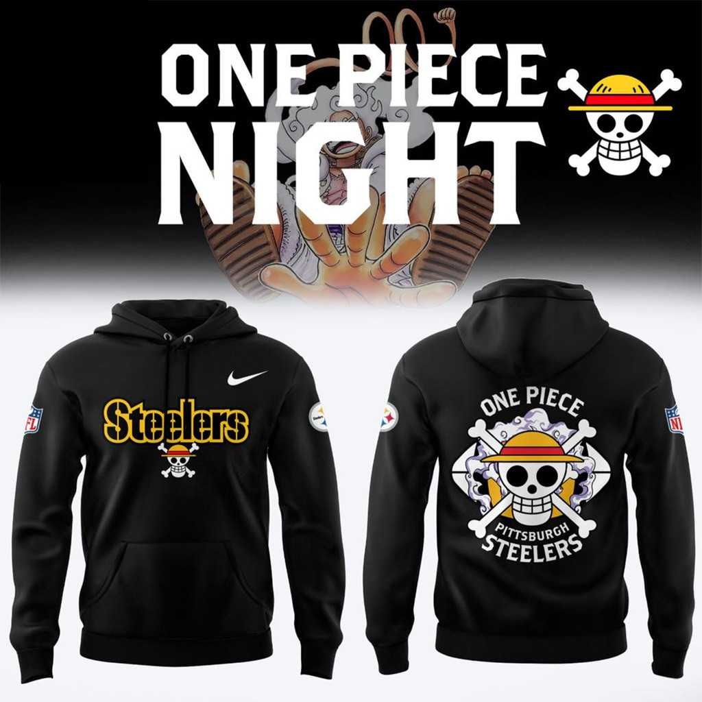 Pittsburgh Steelers x One Piece Hoodie Pittsburgh Steelers Merch Baseball Lover Gift Ideas-1
