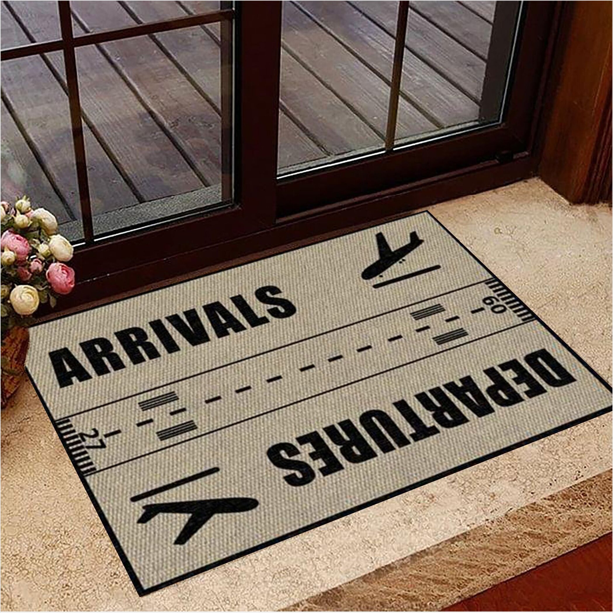 Planes Arrivals Departures Doormat Best Indoor Door Mats Gifts For Airplane Lovers-1