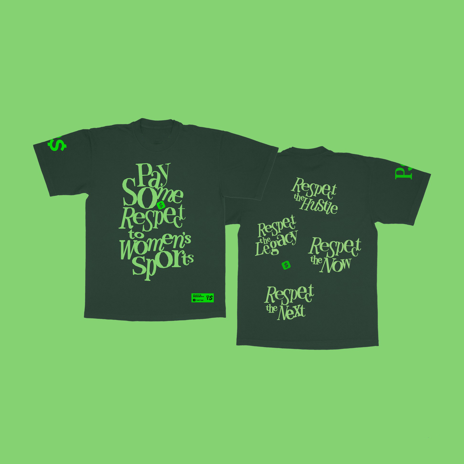 Playa Society x Cash App Pay Some Respect Black Shirt Gift For Friends-1