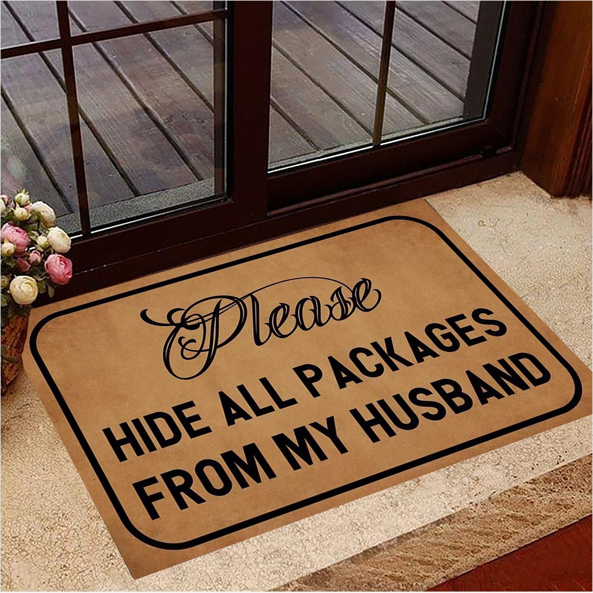 Please Hide All Packages From My Husband Doormat Hilarious Doormat Home Decor Gifts For Friends-1