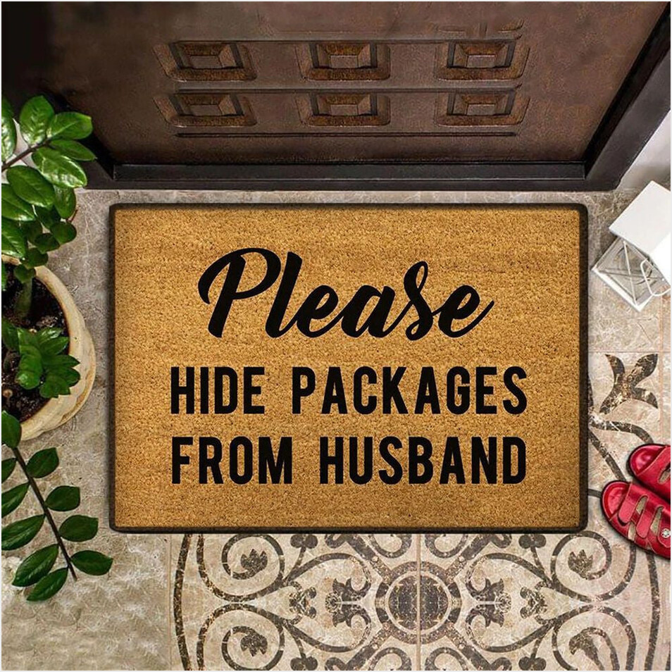 Please Hide Packages From My Husband Door Mat Funny Doormat Saying Hilarious Doormat For Sale-1