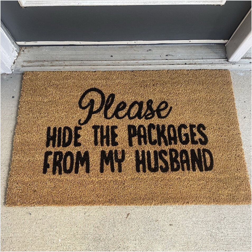 Please Hide The Packages From My Husband Doormat Best Welcome Mats Funny Home Decor-1