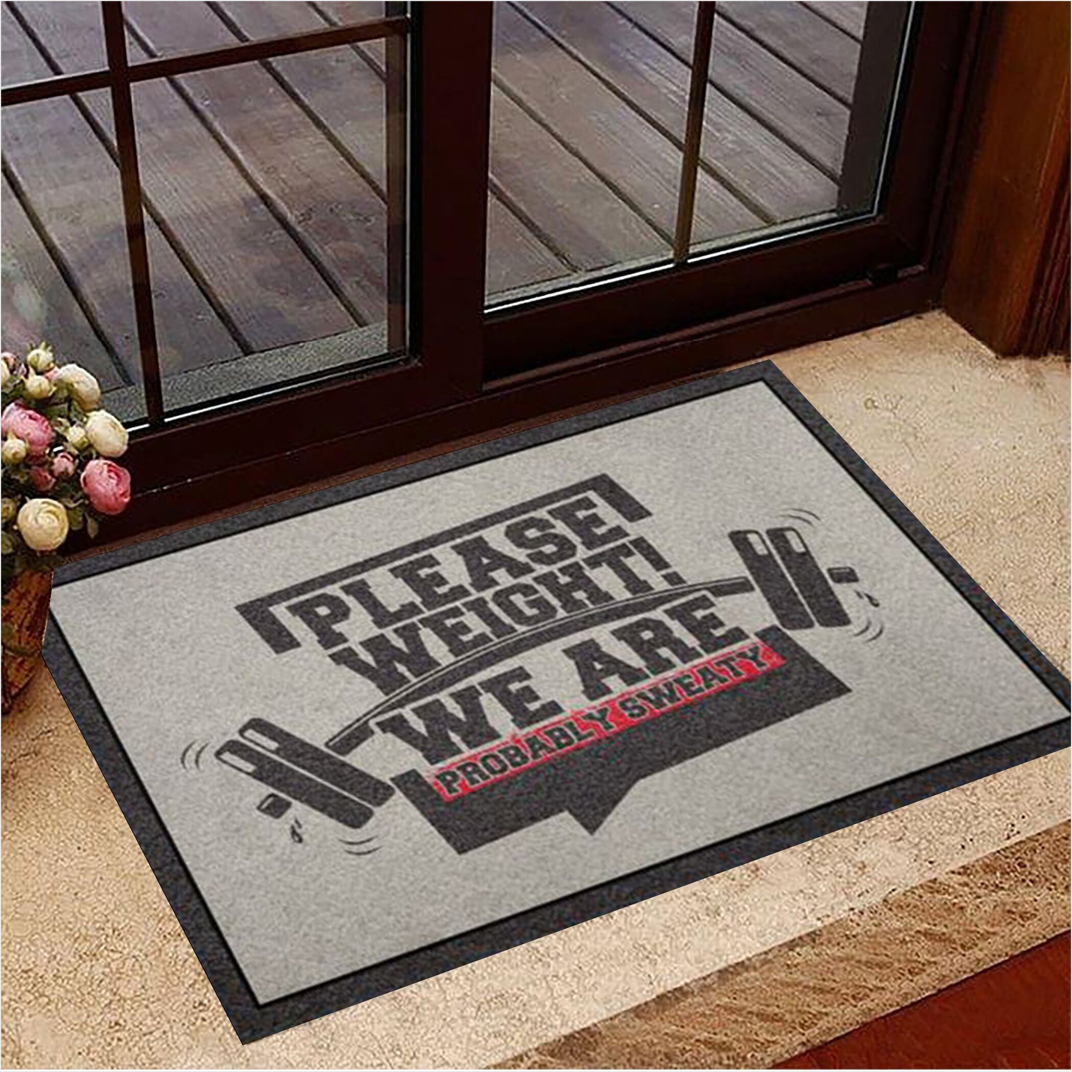 Please Weight We Are Probably Sweaty Gym Doormat Indoor Door Mats Non Slip Home Decor-1