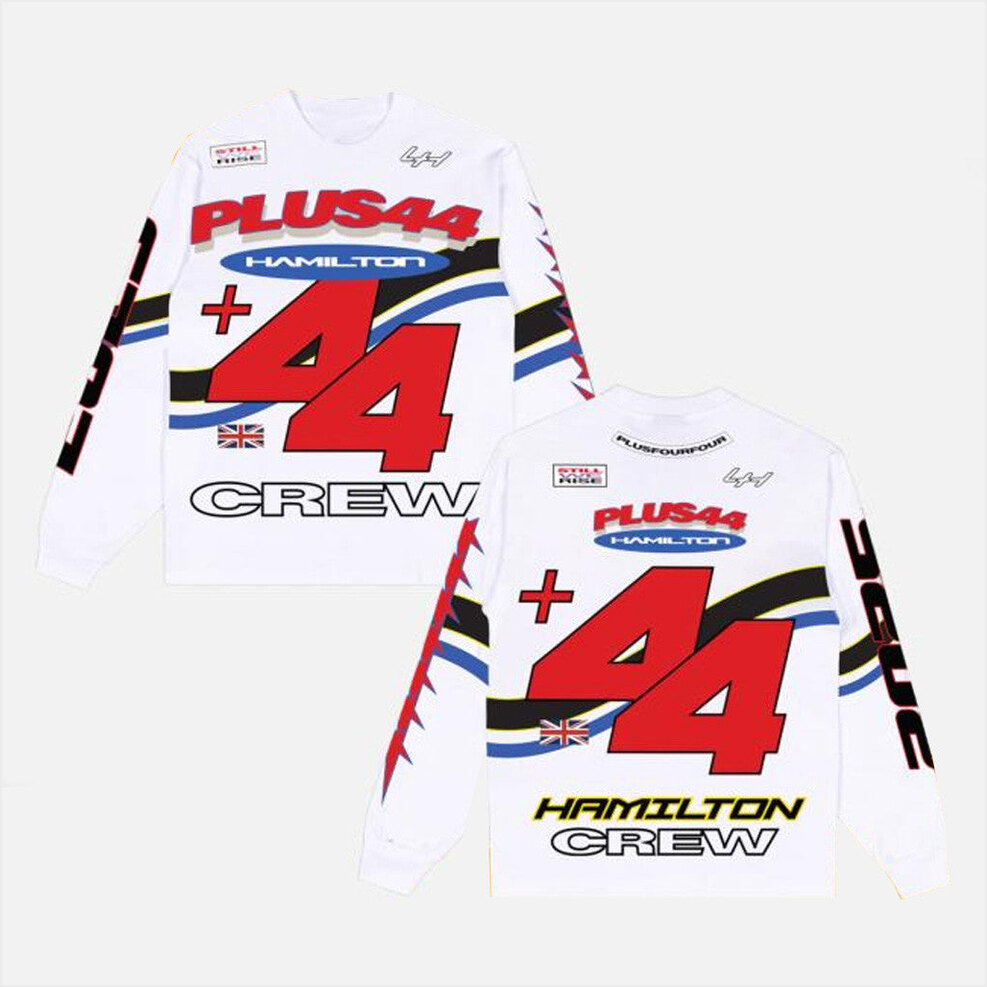 Plus44 World Merch Plus44 Hamilton Moto Long Sleeve T-Shirt White Friends Gifts Gifts For Fans-1