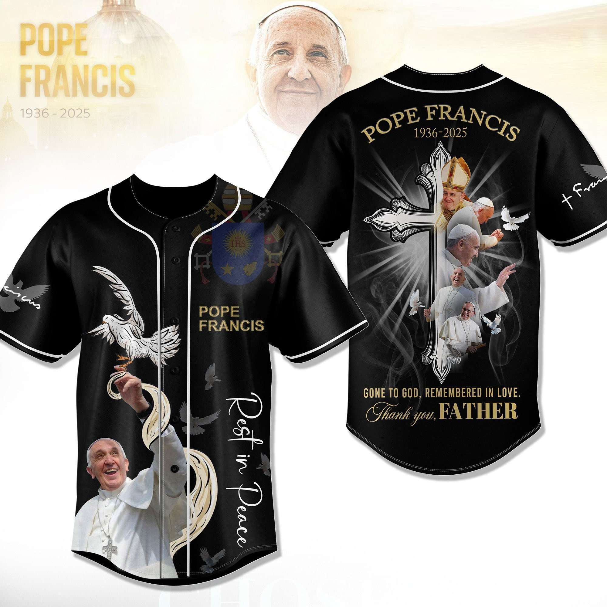 Pope Francis Baseball Jersey Pope Francis Merch Best Gifts For Dad-1