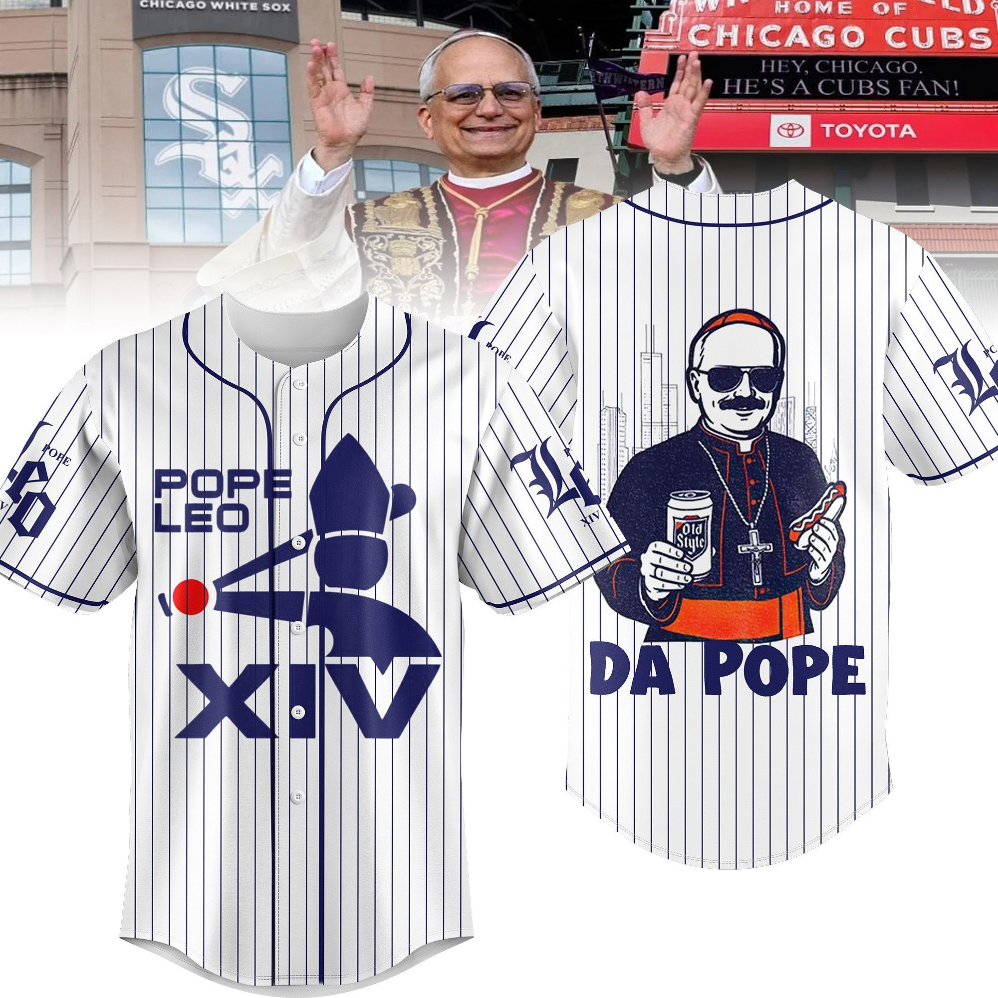 Pope Leo XIV Baseball Jersey For Fan Unique Gifts For Dad-1 Pope Leo XIV Baseball Jersey For Fan Unique Gifts For Dad-1