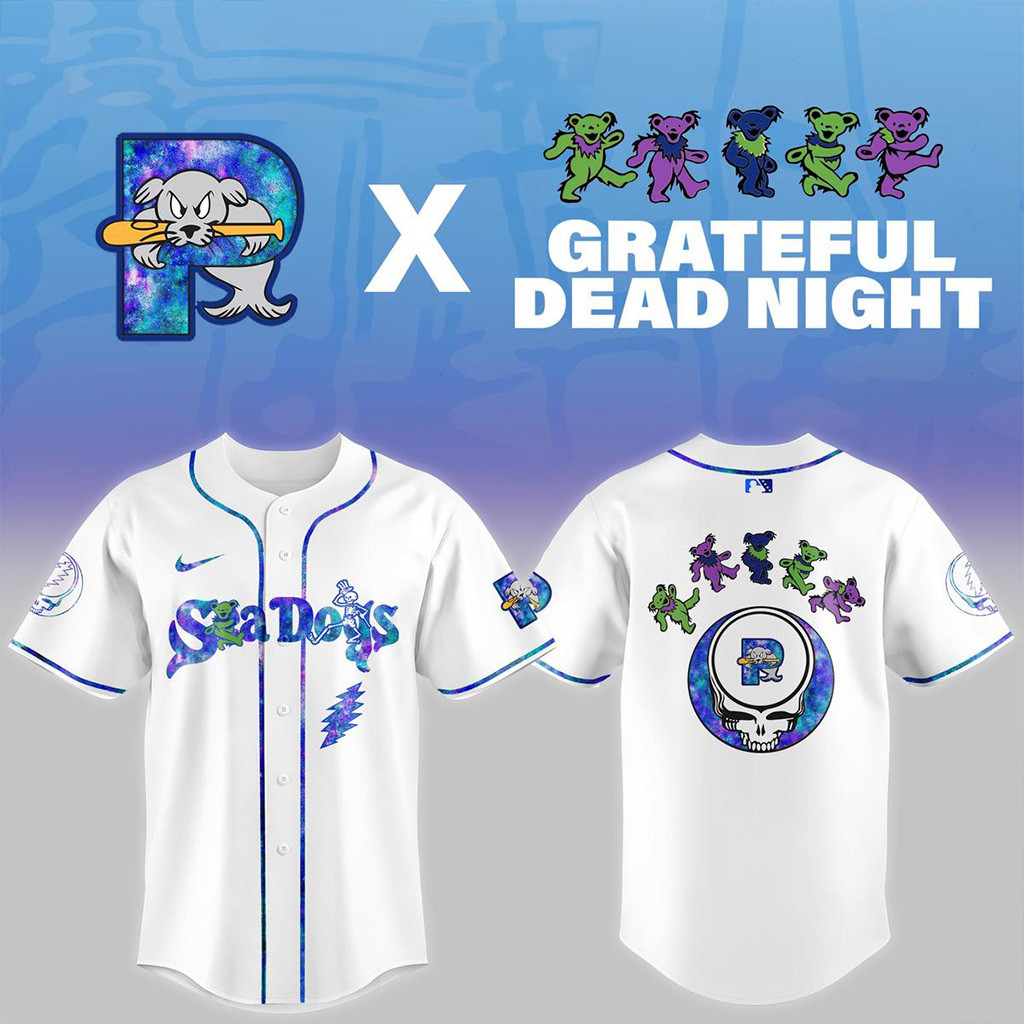 Portland Sea Dogs Grateful Dead 2025 Jersey Portland Sea Dogs Merch Cool Baseball Gifts-1