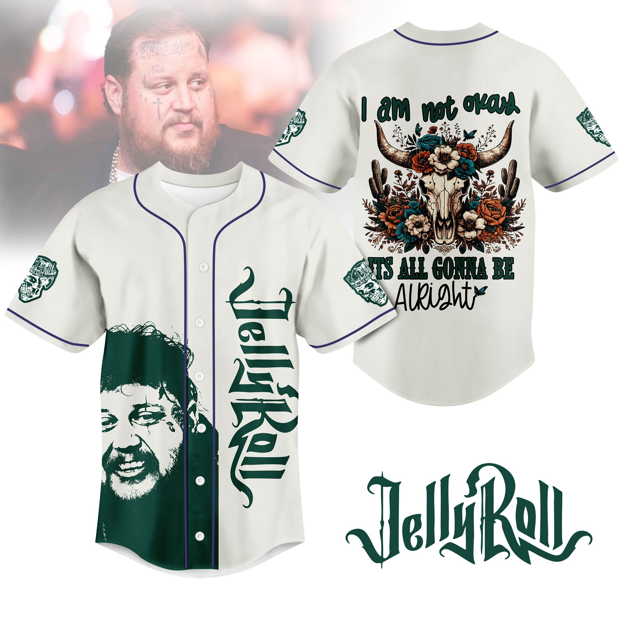 Post Malone Merch Post Malone Jelly Roll I Am Not Okay Jersey Cool Gifts For Dad-1