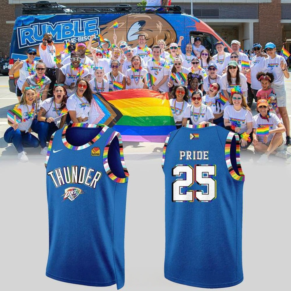 Pride 25 OKC Thunder Special Edition Basketball Jersey OKC Merch Basketball Fan Gift Ideas-1