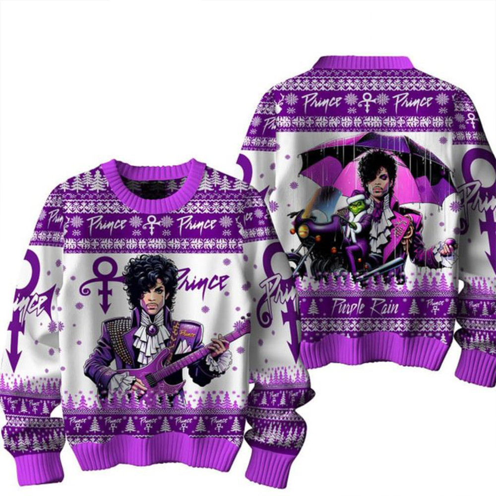 Prince Purple Rain 2025 In Christmas Ugly Sweater Gifts For Music Fans-1