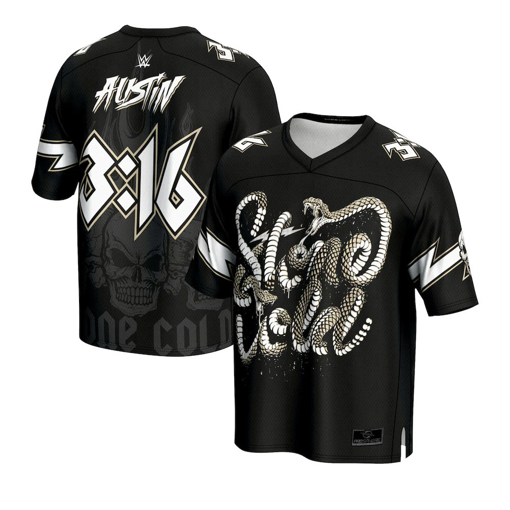 ProSphere Black Stone Cold Steve Austin 3 16 Football Jersey Special Birthday Gifts For Dad-1