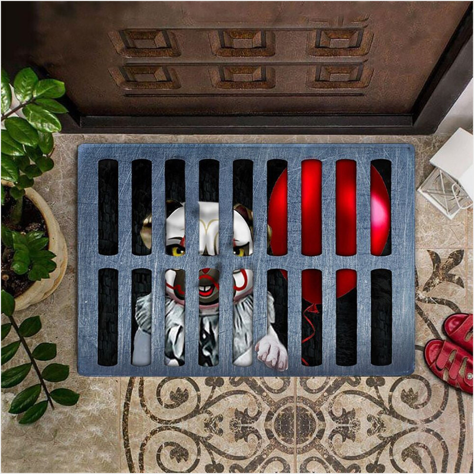 Pug Halloween Doormat French Fun Pug Dog Clown Parody Indoor Halloween Floor Mat Gifts For BFF-1