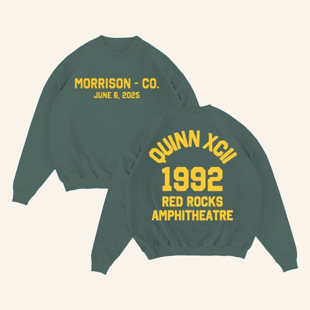 Quinn XCII Merch Red Rocks 2025 Collegiate Crewneck Sweatshirt Presents For Wife-1