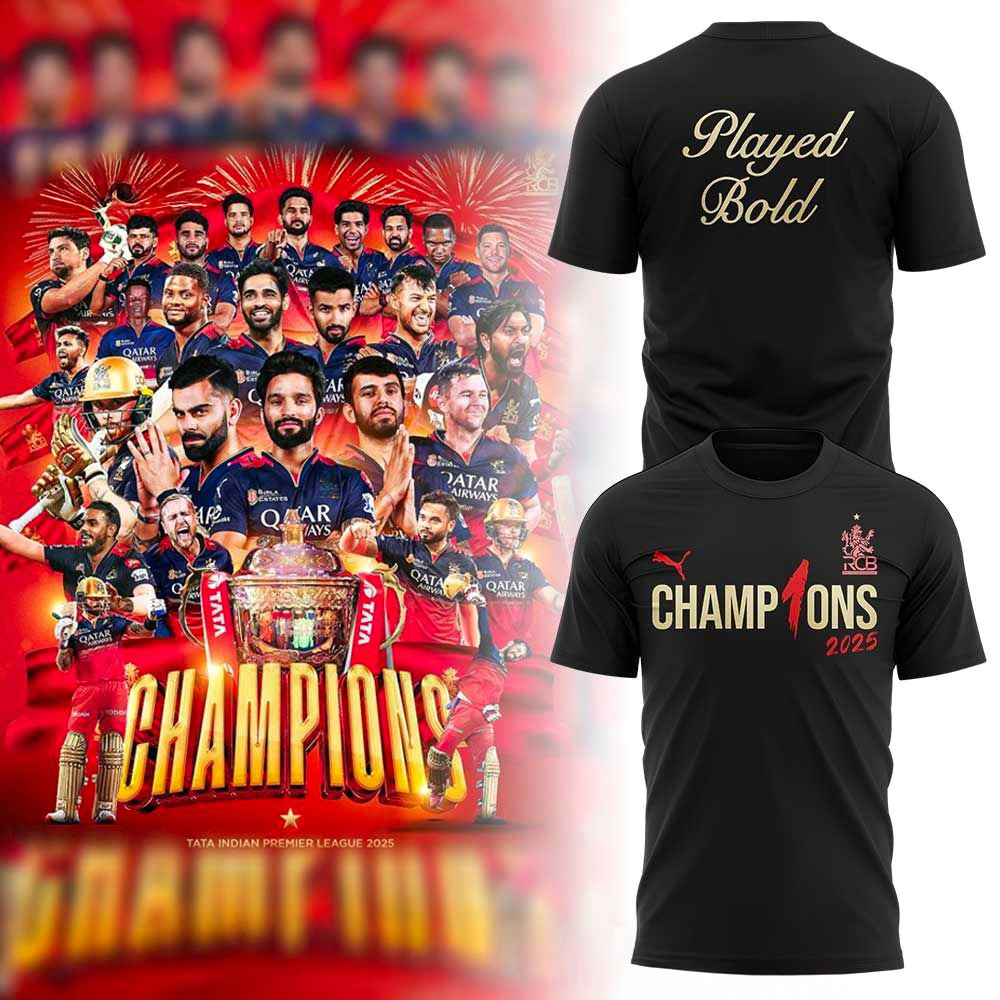 RCB Champion 2025 Tata Indian Premier League T-Shirt Fathers Day Delivery Gifts-1