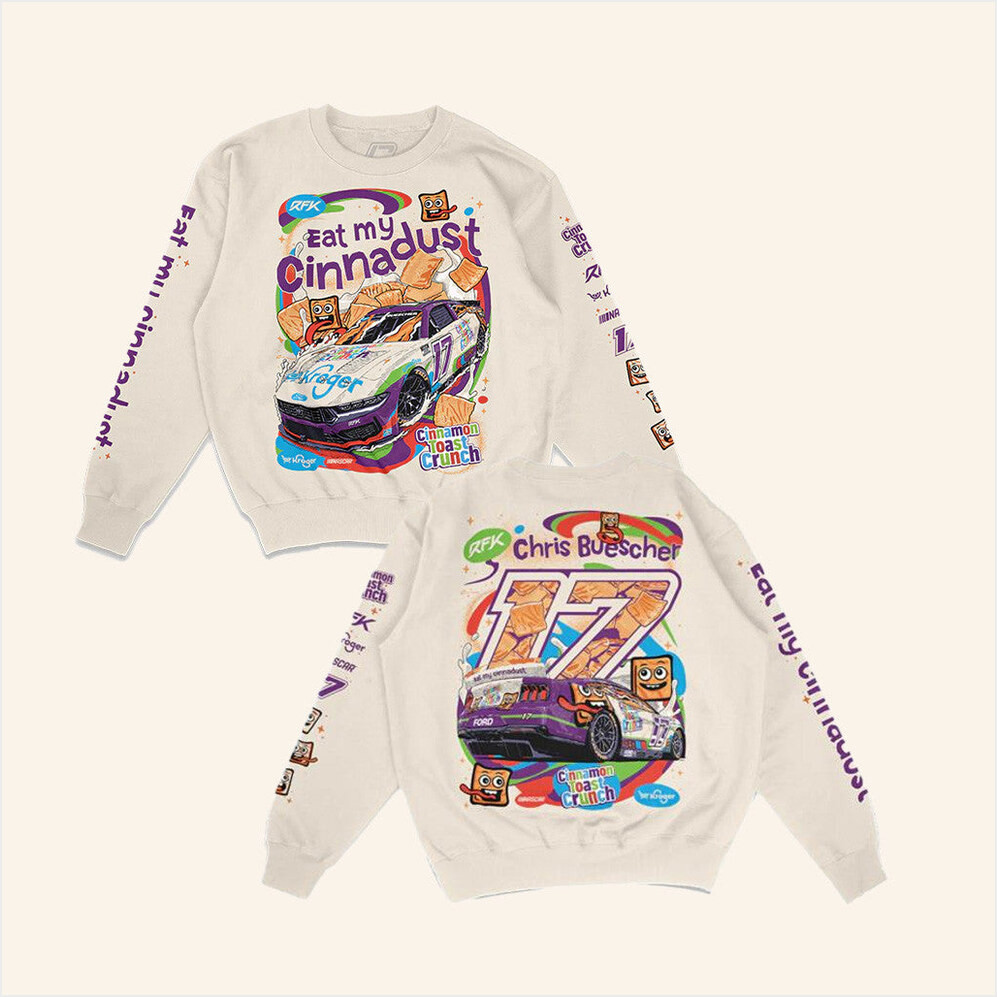 RFK Merch Chris Buescher Kroger Cinnamon Toast Crunch Crewneck Sweatshirt Friends Gifts-1 RFK Merch Chris Buescher Kroger Cinnamon Toast Crunch Crewneck Sweatshirt Friends Gifts-1