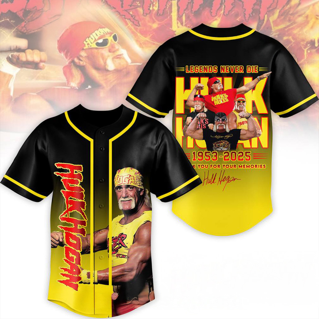 RIP Hulk Hogan Thank You For The Memories Special Baseball Jersey Fan Merch Him Gifts-1
