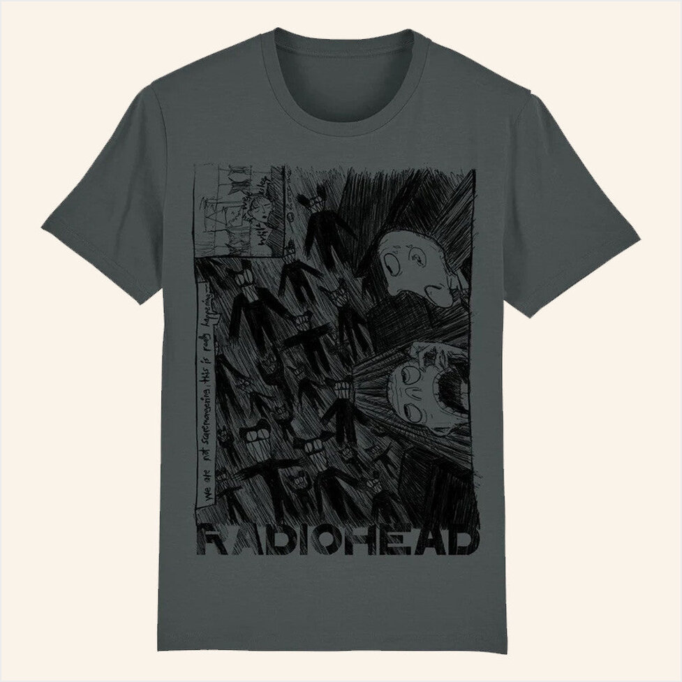 Radiohead Merch Scribble T-Shirt Gifts For Best Friends Birthday Gifts For Her-1