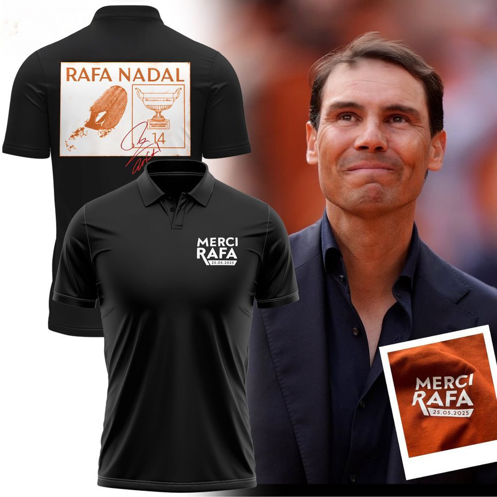 Rafael Nadal Merci Rafa Thank You For The Memories Polo Shirt Father's Day Presents For Son-1