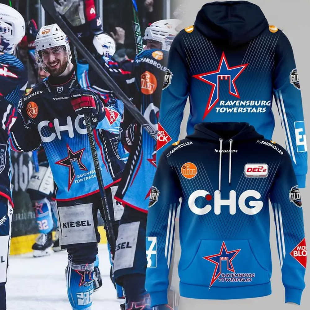 Ravensburg Towerstars Official Hockey Team Hoodie Ravensburg Towerstars Merch Husband Gifts-1