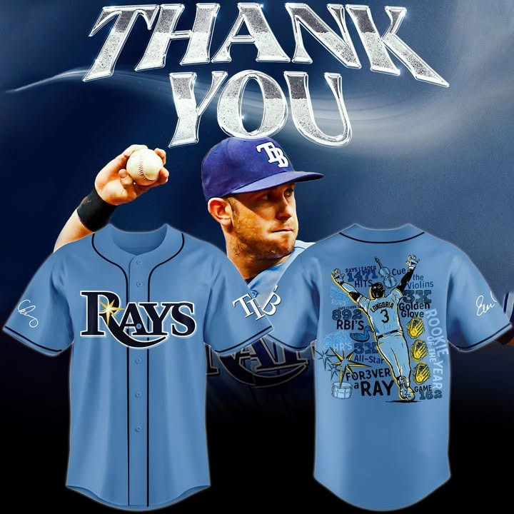 Rays Evan Longoria Thank You For The Memories Signatures Jersey Rays Merch Father's Day Gifts-1