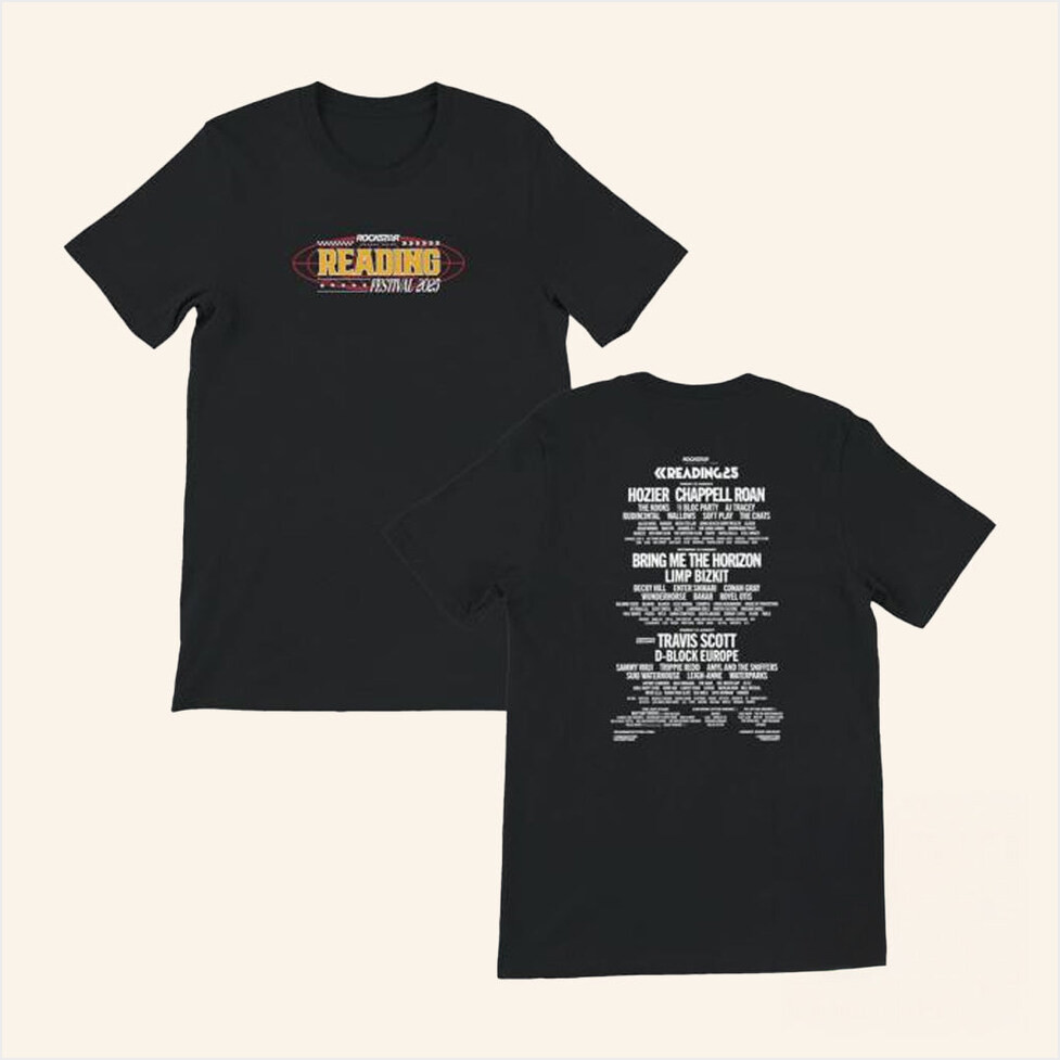Reading And Leeds Festival Merch Reading 2025 Black T-Shirt Gifts For Him Gifts For Fans-1