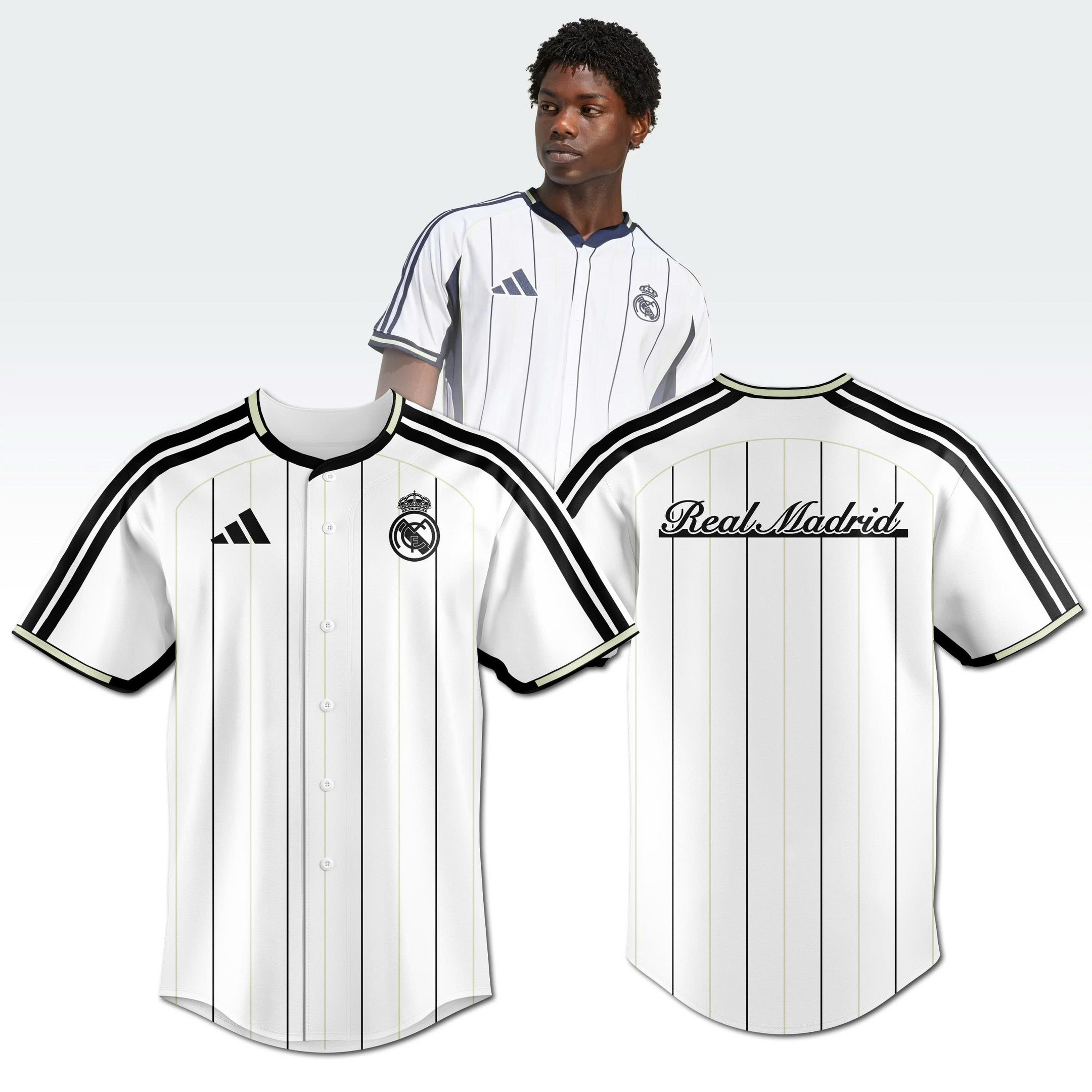 Real Madrid Personalized Baseball Jersey For Fans-1