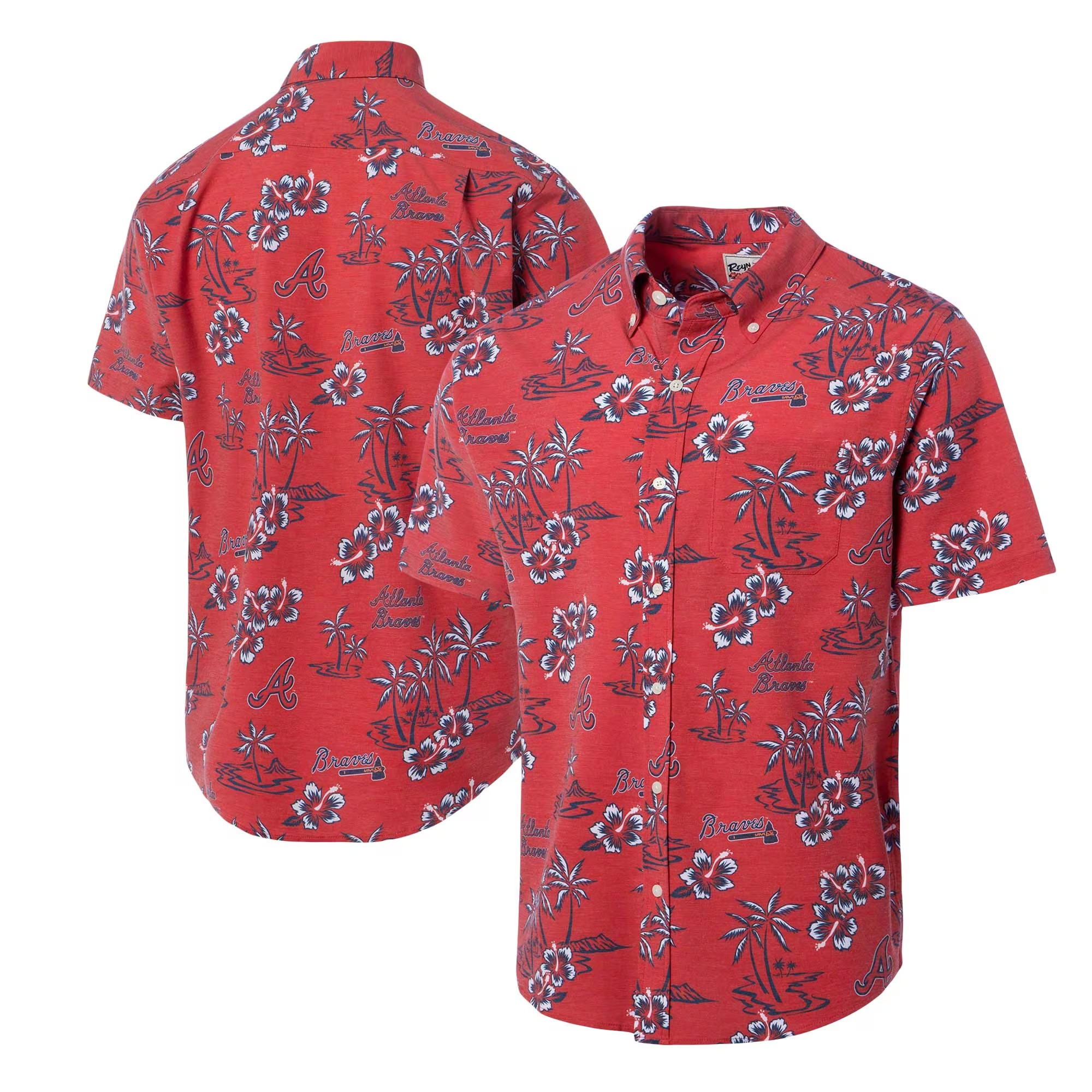 Red Atlanta Braves Hawaiian Shirt MLB Aloha Shirt Dad Fathers Day Gifts For Baseball Fans-1