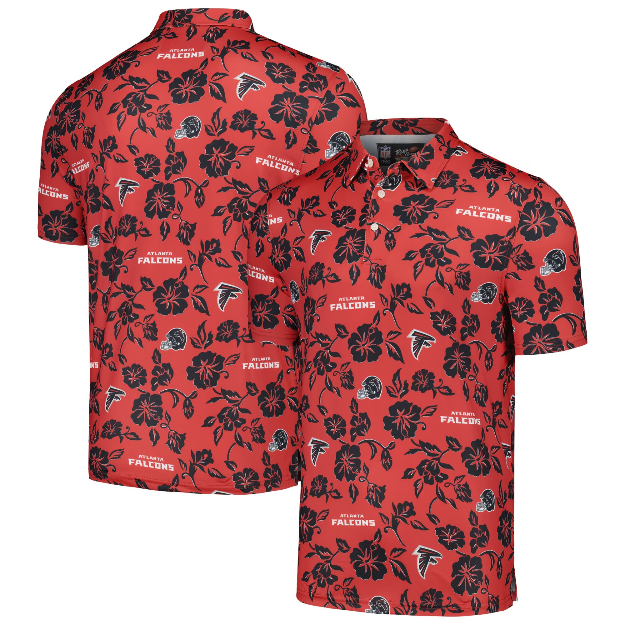 Red Atlanta Falcons Polo Shirt NFL Aloha Shirt Cool Gifts For Dad For Football Lovers-1