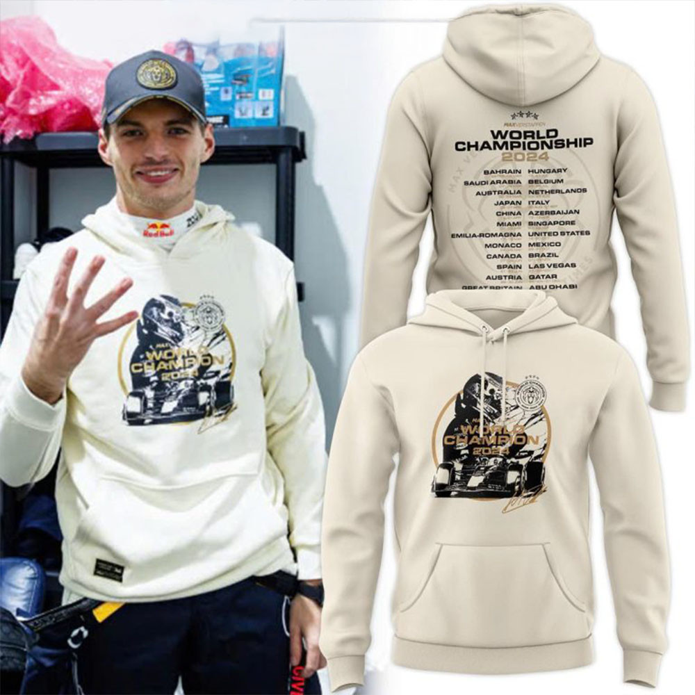 Red Bull Racing Max Verstappen World Champions Off White 2024 Hoodie Great Father's Day Presents-1