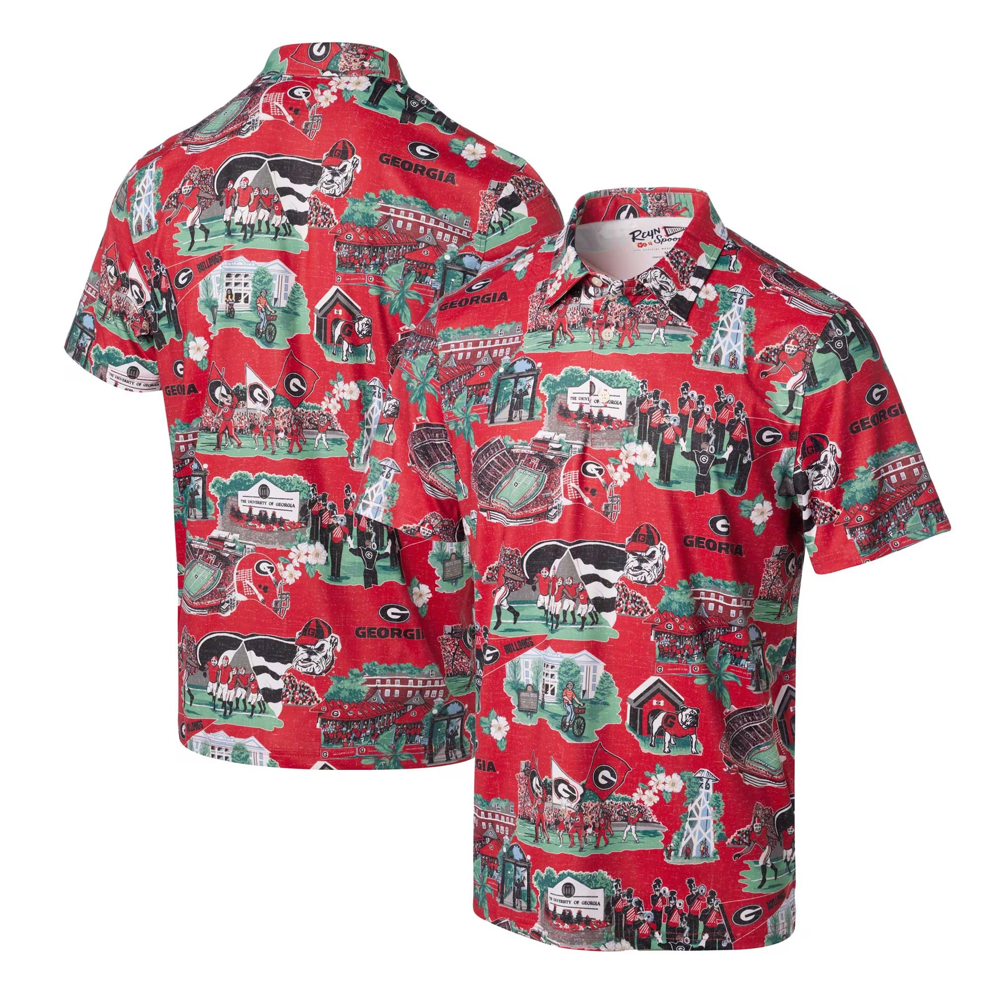 Red Georgia Bulldogs Polo Shirt NCAA Aloha Shirt Best Gift For Football Lovers-1