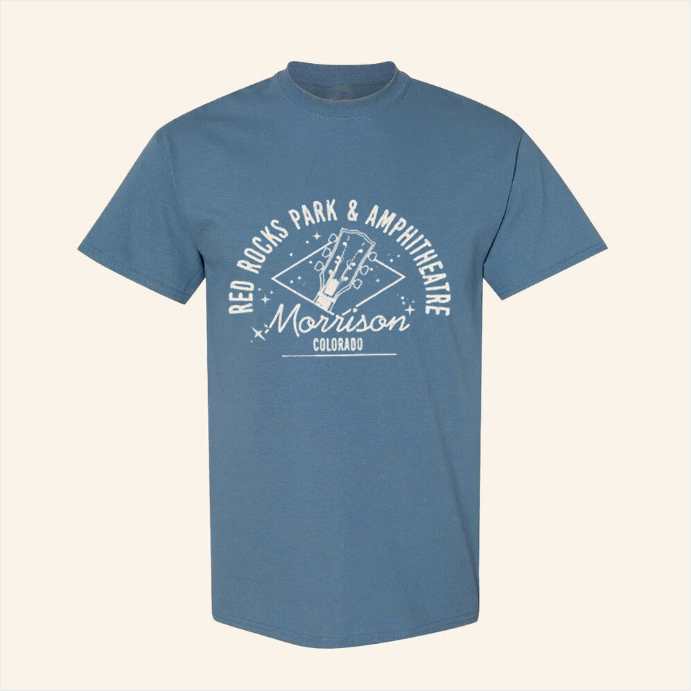 Red Rocks Online Merch Red Rocks Guitar Stars T-Shirt Gifts For Her Birthday Gifts For Friends-1