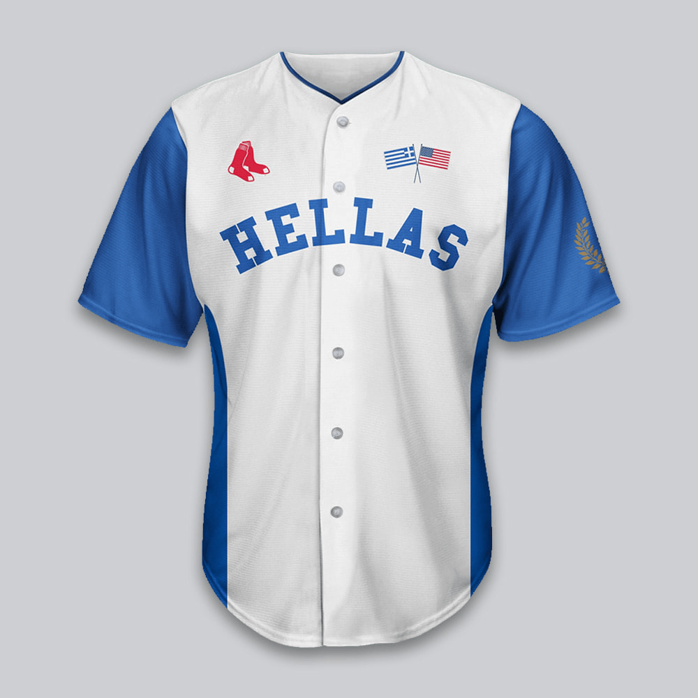 Red Sox Greek American Celebration Jersey 2025 Giveaway Red Sox Merch Gifts For Husband-1