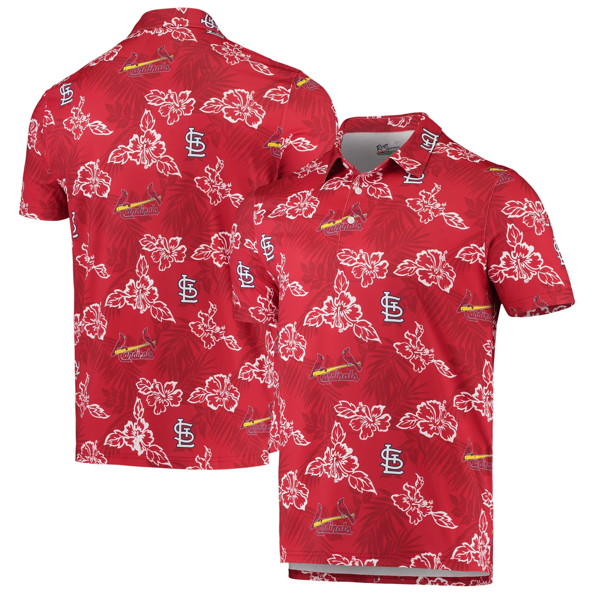 Red St Louis Cardinals Polo Shirt MLB Aloha Shirt Gift Ideas For Baseball Fans-1