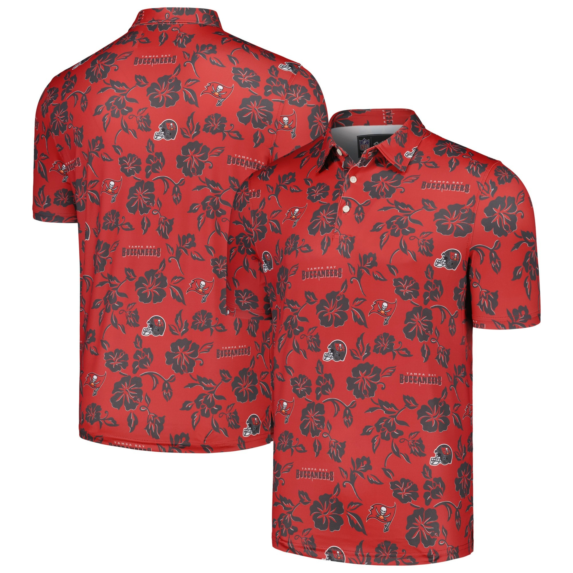 Red Tampa Bay Buccaneers Polo Shirt NFL Aloha Shirt Baseball Lover Gift Ideas-1