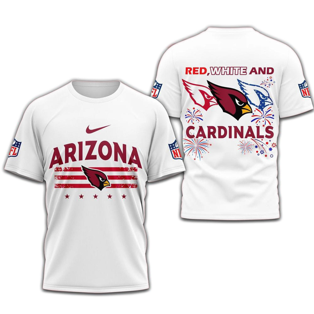 Red White And Arizona Cardinals 4Th Of July Independence Day Shirt-1