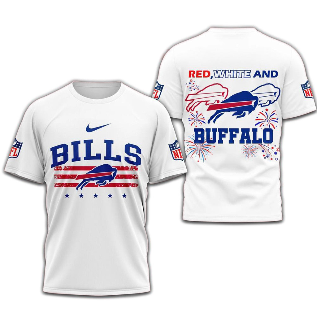 Red White And Buffalo Bills 4Th Of July Independence Day Shirt-1