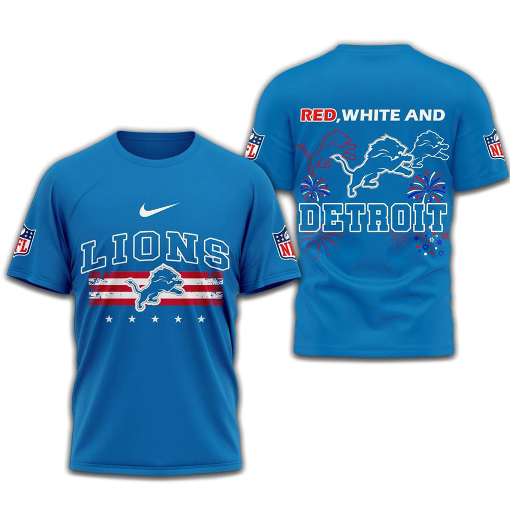 Red White And Denver Broncos 2025 Football 4Th Of July Blue Shirt-1