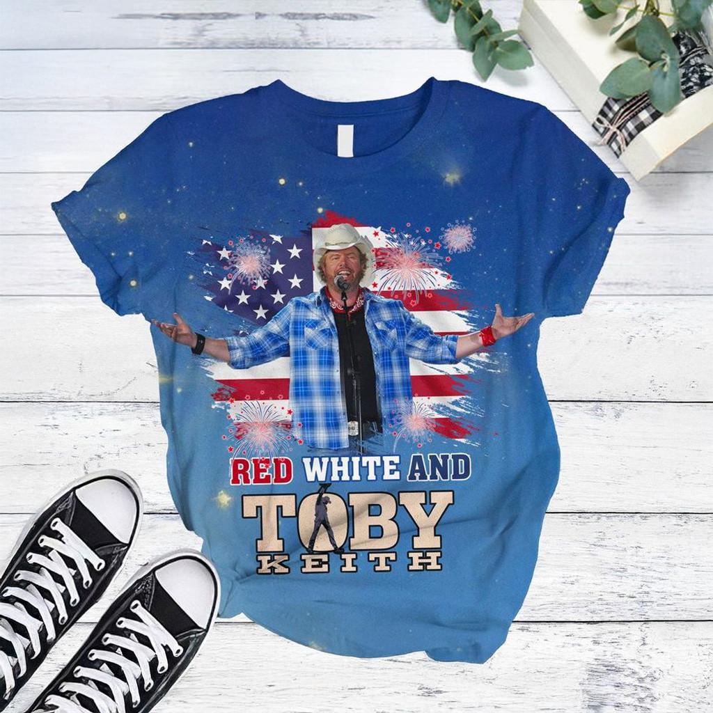 Red White And Toby Keith T-Shirt Fan Merch Christmas Gifts For Mother-1